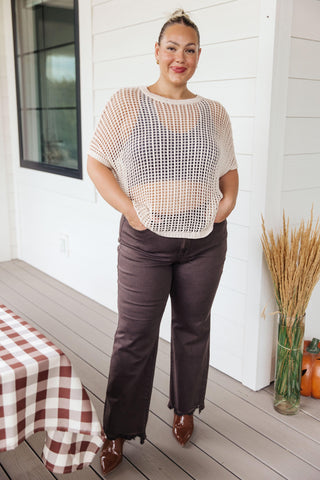 Coastal Dreams Fishnet Top in Cream - Crazy Daisy Boutique