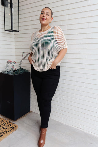 Coastal Dreams Fishnet Top in Cream - Crazy Daisy Boutique