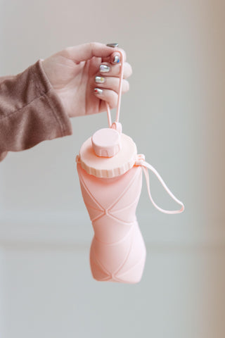 Collapsing Silicon Water Bottle in Diamond Pink - Crazy Daisy Boutique