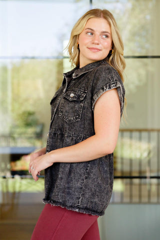 Cool and Carefree Denim Button Down - Crazy Daisy Boutique