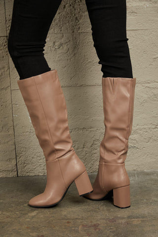 East Lion Corp Block Heel Knee High Boots - Crazy Daisy Boutique