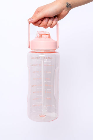 Elevated Water Tracking Bottle in Pink - Crazy Daisy Boutique