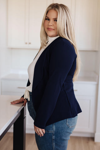 Fitted Blazer in Navy - Crazy Daisy Boutique