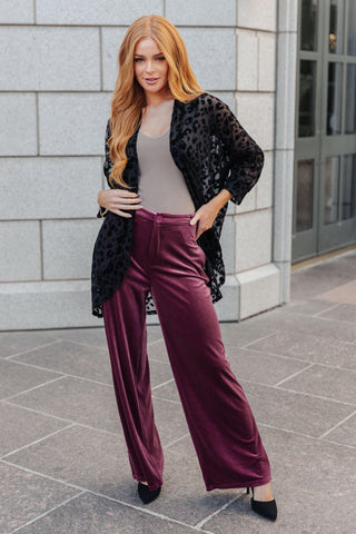 High Society Velvet Wide Leg Trousers - Crazy Daisy Boutique