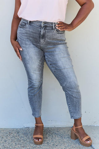 Judy Blue Racquel Full Size High Waisted Stone Wash Slim Fit Jeans - Crazy Daisy Boutique