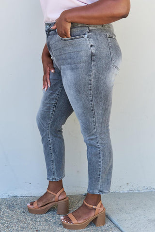 Judy Blue Racquel Full Size High Waisted Stone Wash Slim Fit Jeans - Crazy Daisy Boutique