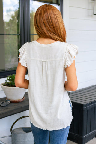 Keep Me Posted Ruffle Detail Blouse - Crazy Daisy Boutique