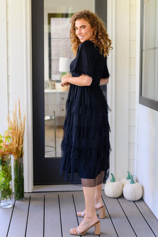 Midnight Waltz Midi Dress - Crazy Daisy Boutique