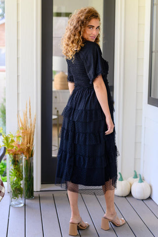 Midnight Waltz Midi Dress - Crazy Daisy Boutique