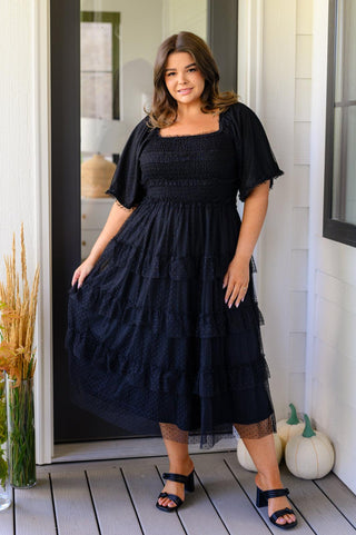 Midnight Waltz Midi Dress - Crazy Daisy Boutique