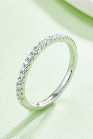 Moissanite Platinum-Plated Half-Eternity Ring - Crazy Daisy Boutique