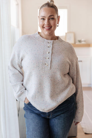 Never Give Up Henley Sweater - Crazy Daisy Boutique