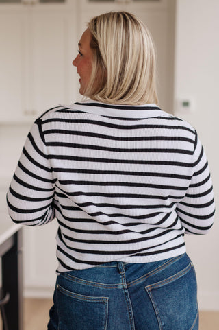 Self Improvement V-Neck Striped Sweater - Crazy Daisy Boutique