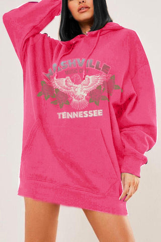 Simply Love Full Size NASHVILLE TENNESSEE Graphic Hoodie - Crazy Daisy Boutique