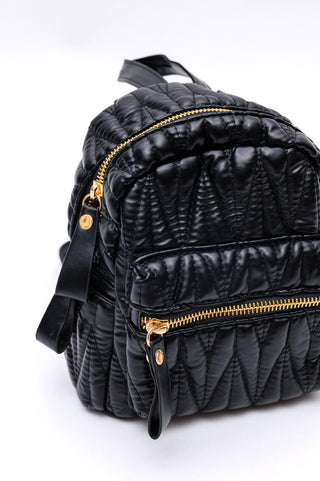 Take It With You Quilted Mini Backpack in Black - Crazy Daisy Boutique