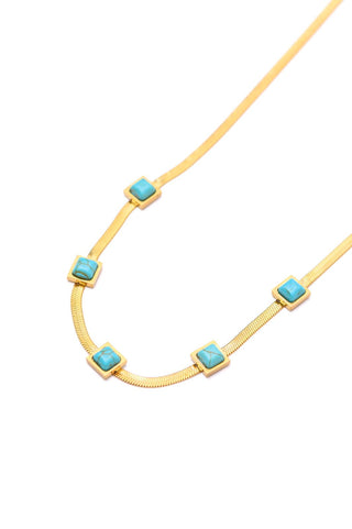 Turquoise Squares Necklace - Crazy Daisy Boutique