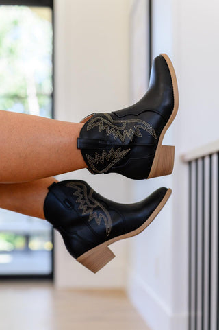 Two Step Western Bootie in Black - Crazy Daisy Boutique