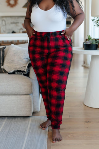 Your New Favorite Joggers in Red Plaid - Crazy Daisy Boutique